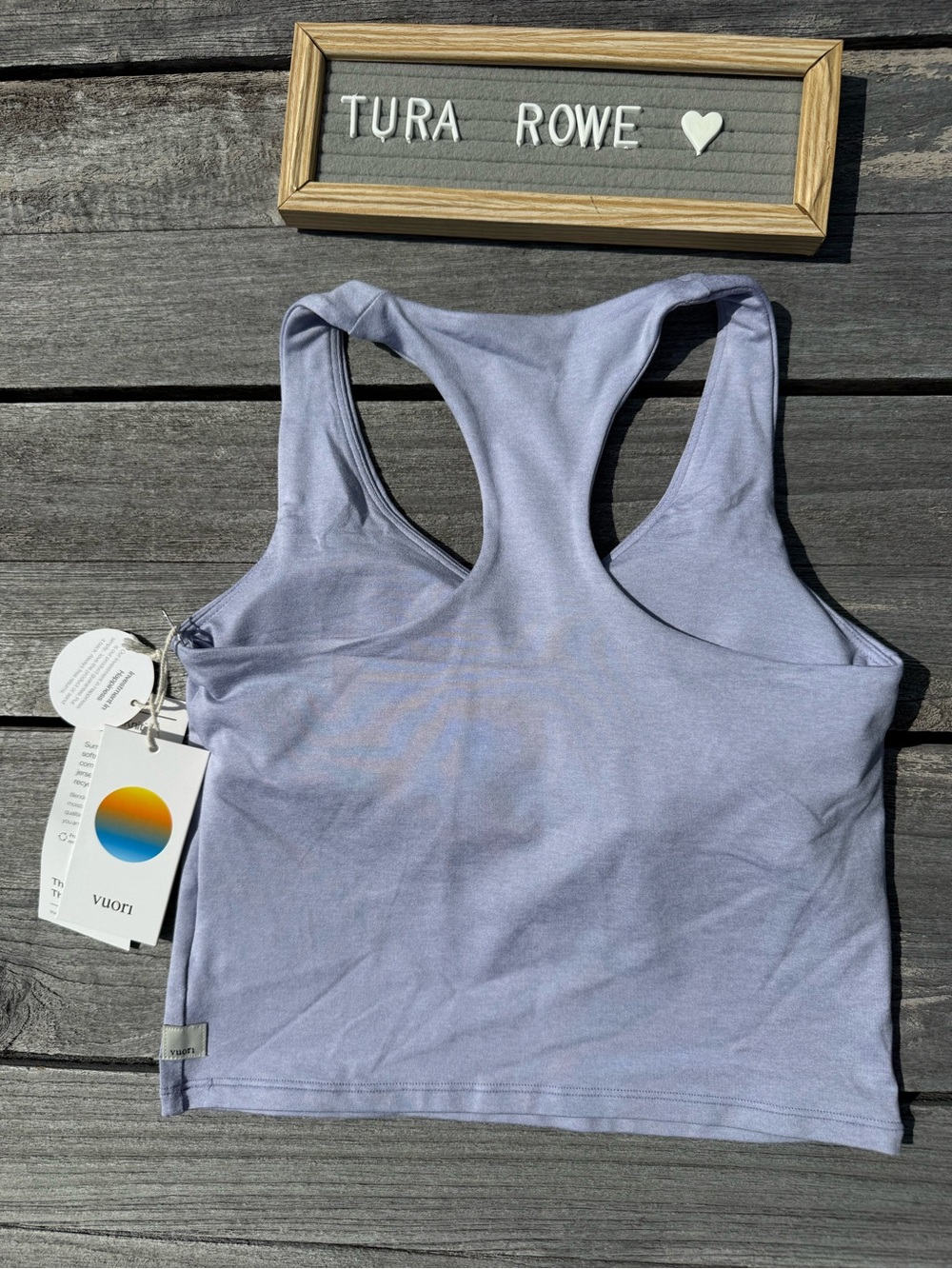 Vuori Halo Performance Crop Lavender Mist Heather Size SMALL NWT DreamKnit Tank - Picture 5 of 7